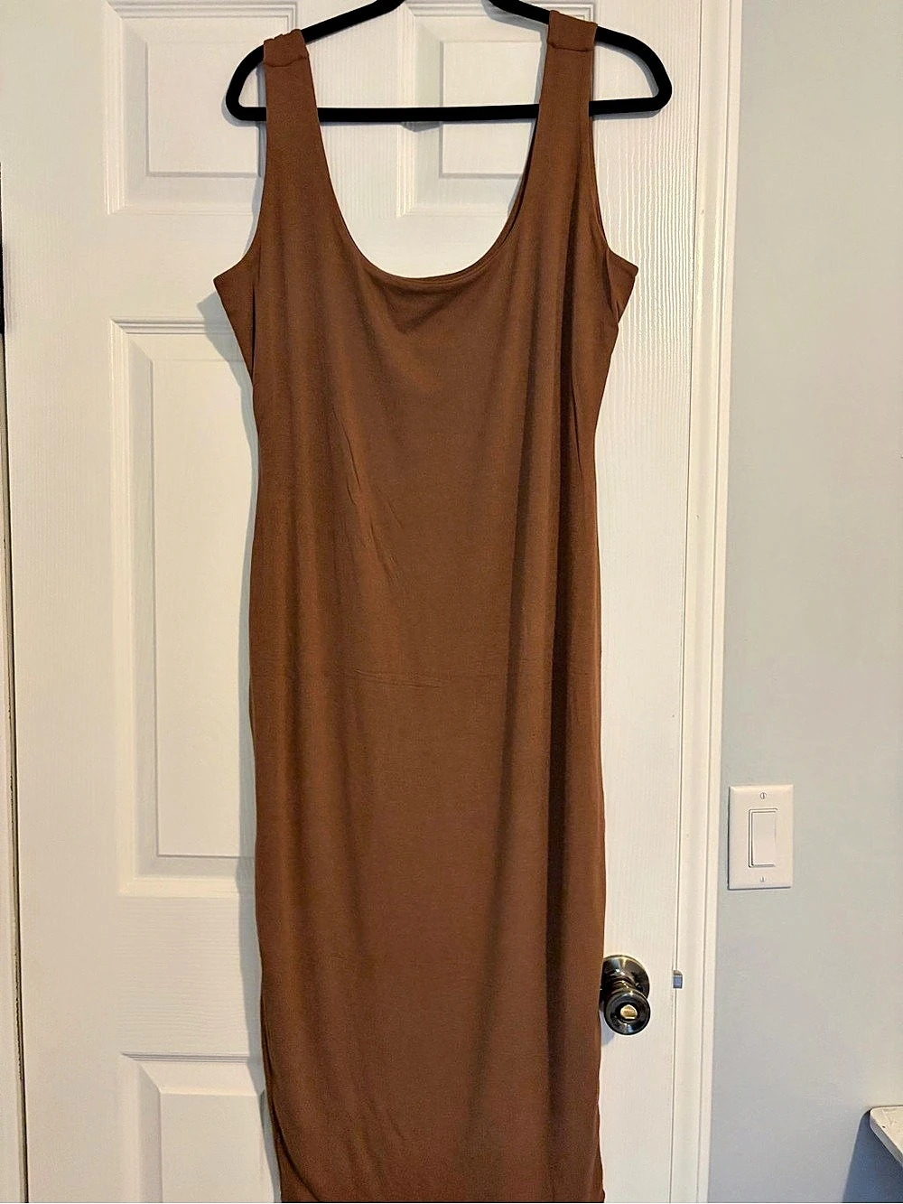Naked Wardrobe Naked Tank Midi Dress Sleeveless Brown 3X